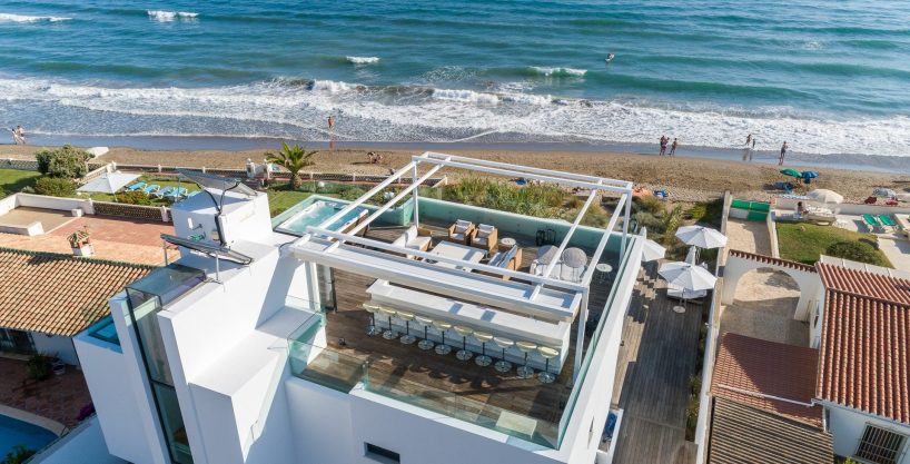 Modern Frontline Beach Villa For Rent In Costabella, Marbella