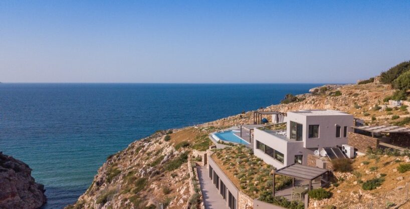 Luxury Villa In Secluded Cove Frontline Beach In Kokkino Chorio Crete